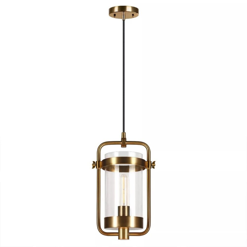 Hudson & Canal 11" Wide Industrial Pendant Light With Glass Shade